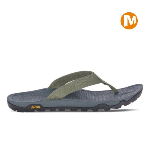 Merrell Breakwater Flip Flops Herren Grau/Olivgrün [DE-FDCAI]